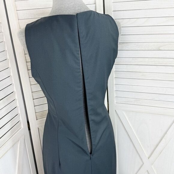 Theory Betty 2B Wool Blend Sheath Dress Grey Size 10 Sleeveless Stretch - Picture 9 of 16